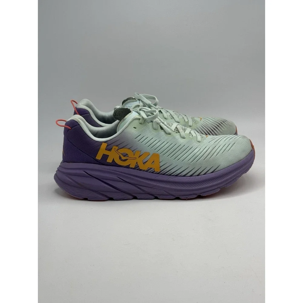 Hoka One One Rincon 3 Blue Glass Chalk Violet Running Walking Shoes Women's 10B
